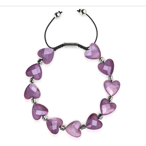 Violette Herzschnur | Kristall-Makramee-Armband